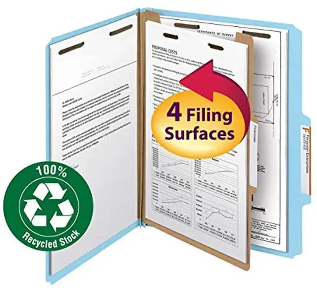 Alt view image 7 of 19 - Smead 100% Recycled Pressboard Classification Folder 13721