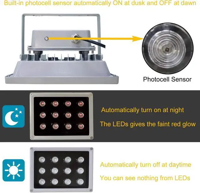 Alt view image 10 of 14 - AUTENS IR Illuminator, 850nm 12-Led Wide Angle IP67 Waterproof Night Vision IR Infrared Light for IP Camera CCTV Analogue Security Surveillance Camera with 12V DC Power Adapter (90 Degree)