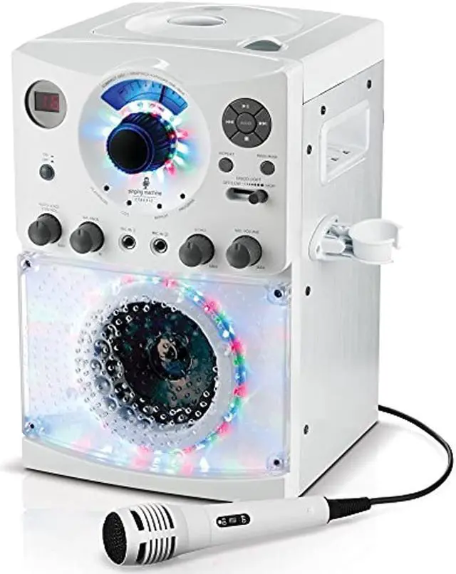 Alt view image 12 of 18 - The Singing Machine(R) Sml385btw Bluetooth(R) Karaoke System With Led Disco Lights & Microphone (White)  15.80In. X 11.1