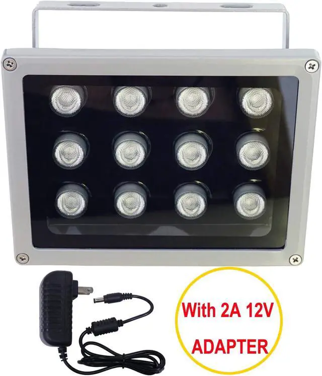 Alt view image 8 of 14 - AUTENS IR Illuminator, 850nm 12-Led Wide Angle IP67 Waterproof Night Vision IR Infrared Light for IP Camera CCTV Analogue Security Surveillance Camera with 12V DC Power Adapter (90 Degree)