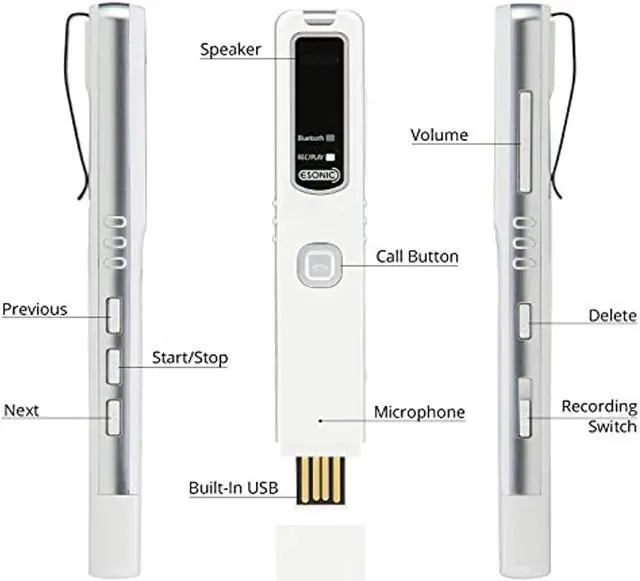 Alt view image 13 of 18 - RecorderGear PR200 Bluetooth Cell Phone Call Recording Device, iPhone & Android Mobile Recorder, Record Voice/Meetings/Memos