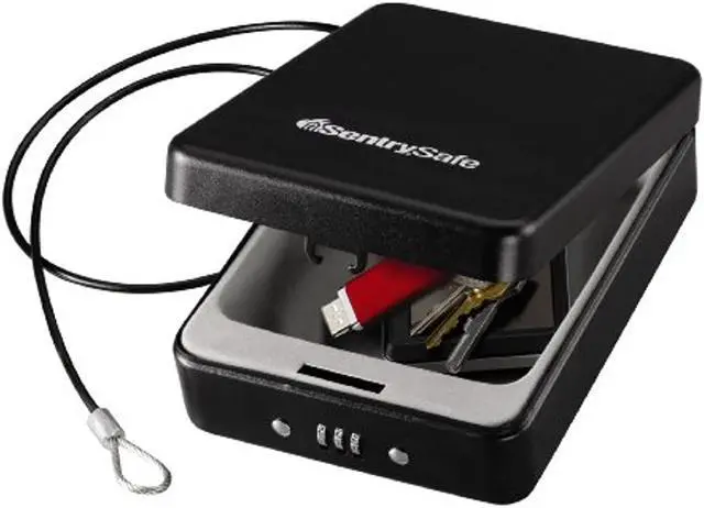 Alt view image 8 of 20 - P005C Portable Combination-Lock Security Safe 0.05 cu ft 5.9 x 8 x 2.6 Black