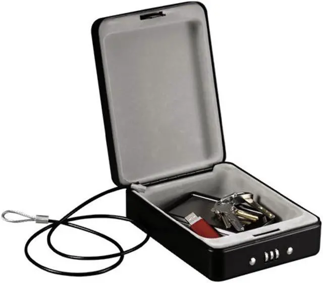 Alt view image 9 of 20 - P005C Portable Combination-Lock Security Safe 0.05 cu ft 5.9 x 8 x 2.6 Black