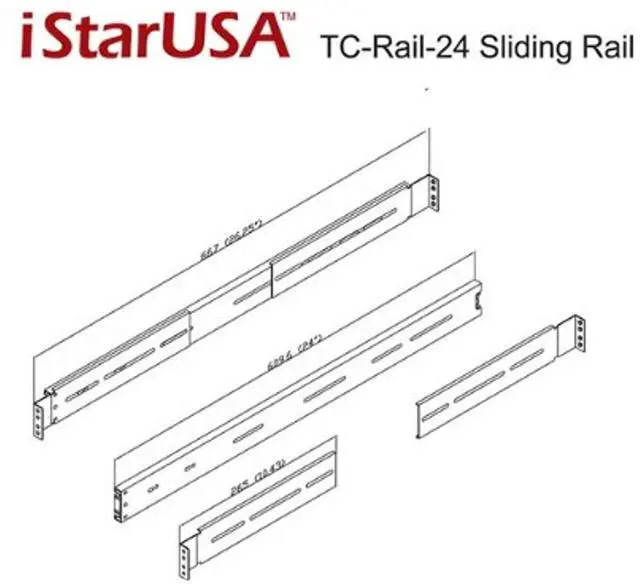 Alt view image 5 of 6 - iStarUSA TC-Rail-24 24" Sliding Rail Kit for Most Rackmount Chassis