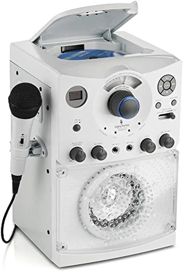 Alt view image 15 of 18 - The Singing Machine(R) Sml385btw Bluetooth(R) Karaoke System With Led Disco Lights & Microphone (White)  15.80In. X 11.1