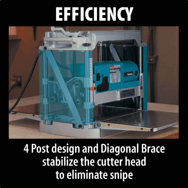 Alt view image 12 of 13 - Makita 2012NB 12 in. 15.0 Amp 8,500 RPM Interna-Lok Portable Planer