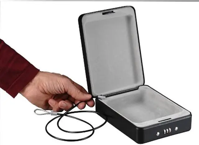 Alt view image 7 of 20 - P005C Portable Combination-Lock Security Safe 0.05 cu ft 5.9 x 8 x 2.6 Black