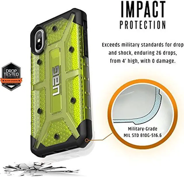 Alt view image 10 of 14 - UAG iPhone Xs / iPhone X [5.8-inch Screen] Plasma Feather-Light Rugged [Citron] Military Drop Tested iPhone Case