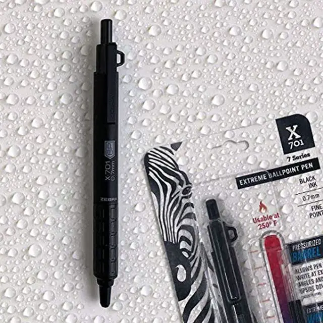 Alt view image 7 of 18 - X-701 Retractable Ballpoint Pen, Fine 0.7mm, Black Ink, Black Barrel 29811
