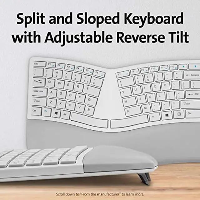 Alt view image 10 of 20 - Kensington Pro Fit K75402US Gray 2.4 GHz and Bluetooth Ergonomic Keyboard