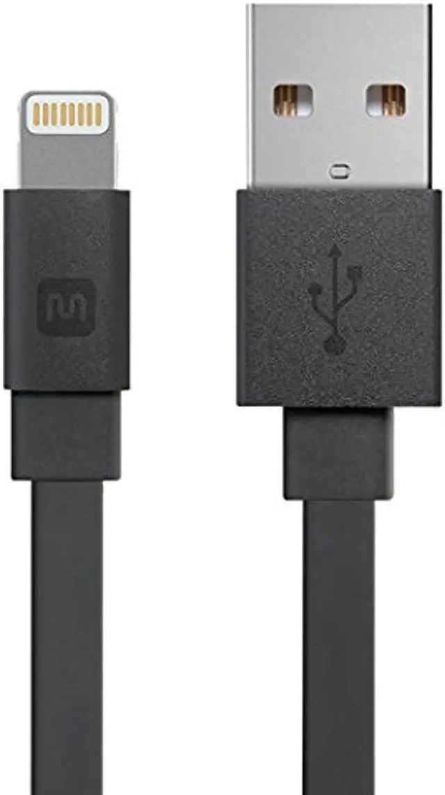 Alt view image 7 of 20 - Monoprice Apple MFi Certified Flat Lightning to USB Charge & Sync Cable - 3 Feet - Black | iPhone X, 8, 8 Plus, 7, 7 Plus, 6, 6 Plus, 5S - Cabernet Series