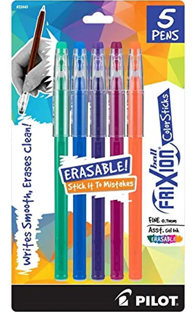 Main image of Pilot 32443 Frixion Color Sticks Erasable Gel Pens, Assorted, 5 Pack