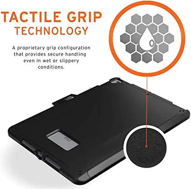 Alt view image 4 of 20 - UAG iPad 10.2-inch (9th Gen, 2021),(8th Gen, 2020) & (7th Gen, 2019) Case, Scout Feather-Light Rugged Military Drop Tested Protective Cover with Apple Pencil Holder, Black