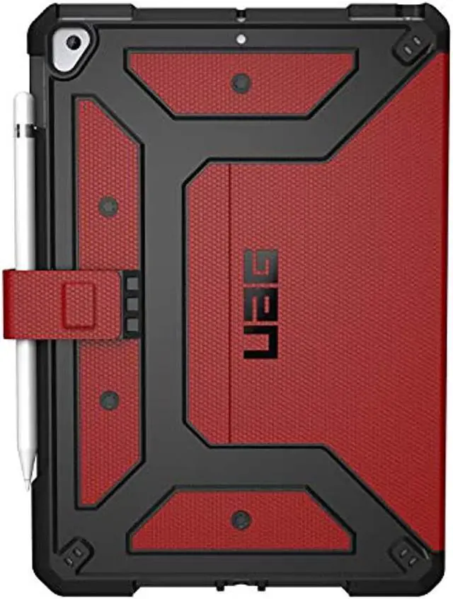 Alt view image 2 of 11 - UAG iPad 10.2-inch (9th Gen, 2021),(8th Gen, 2020) & (7th Gen, 2019) Case, Metropolis Rugged Heavy Duty Protective Cover Multi-Angle Viewing Folio Stand with Pencil Holder, Magma