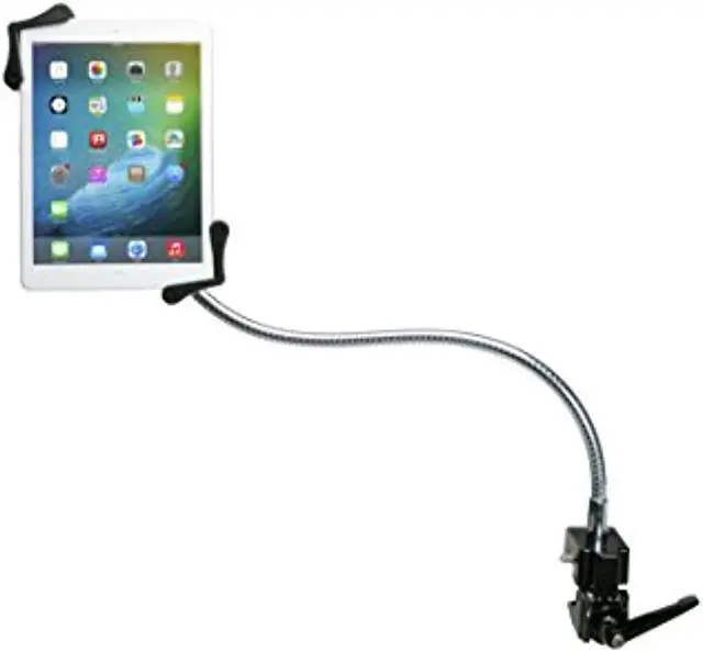 Alt view image 9 of 20 - CTA Digital PAD-HGT Heavy-Duty Gooseneck Clamp Stand - Mounting Kit (Clamp, Holder, Flexible Gooseneck) For Tablet - Steel - Screen Size: 7 Inch -13 Inch - Pole Mount, Desk-Mountable
