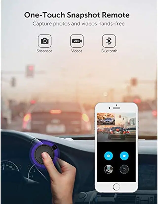 Alt view image 6 of 7 - VAVA VD002 Dual 1920x1080P FHD Dash Cam, 2560x1440P Single Front, 30fps - 60fps Clear HD Videos, Night Vision, 24hr Parking Mode, Built-In WiFi, G-Sensor, Loop Recording, Supports 128GB Max