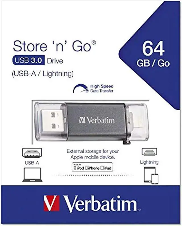 Alt view image 12 of 20 - VERBATIM ISTORE N GO DUAL USB FLASH DRIV