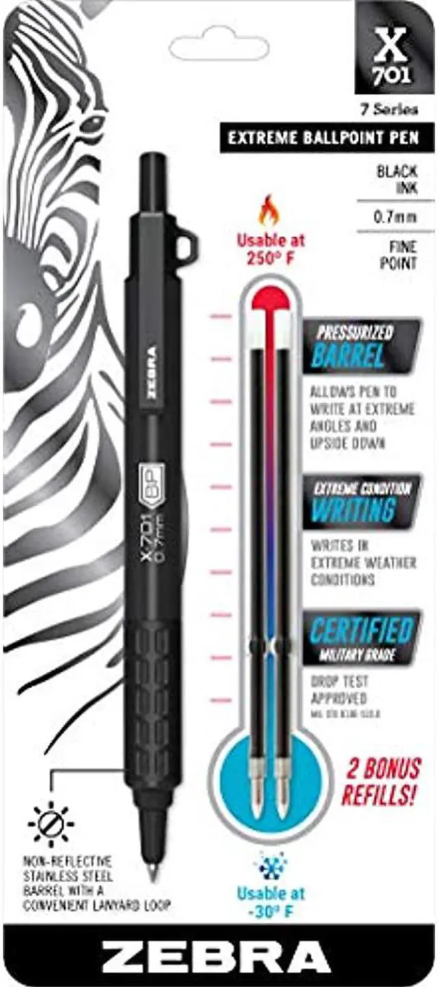Alt view image 6 of 18 - X-701 Retractable Ballpoint Pen, Fine 0.7mm, Black Ink, Black Barrel 29811