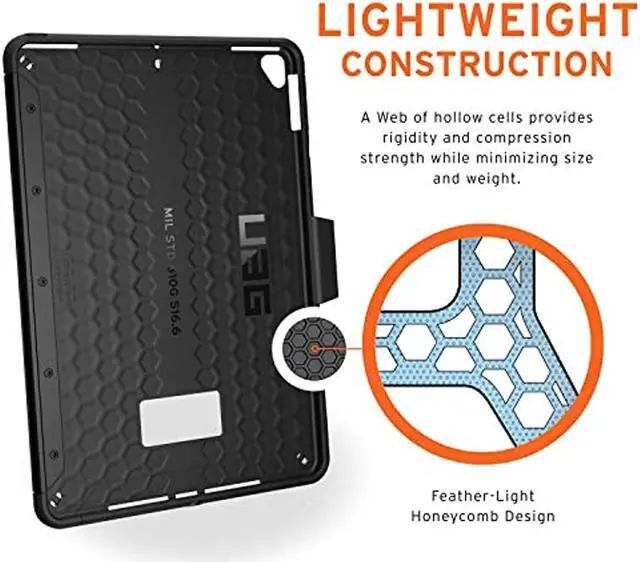 Alt view image 6 of 20 - UAG iPad 10.2-inch (9th Gen, 2021),(8th Gen, 2020) & (7th Gen, 2019) Case, Scout Feather-Light Rugged Military Drop Tested Protective Cover with Apple Pencil Holder, Black