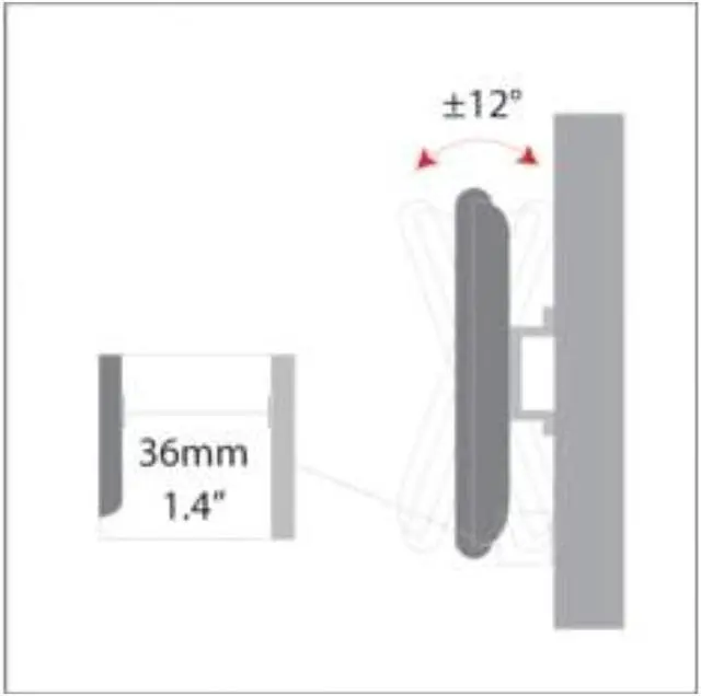 Alt view image 3 of 8 - Amer Mounts Low-Profile Wall Mount for most 13-27 LED, LCD flat panel Monitors, TVs. Max Weight Support 18kg/40lbs - EZW1327