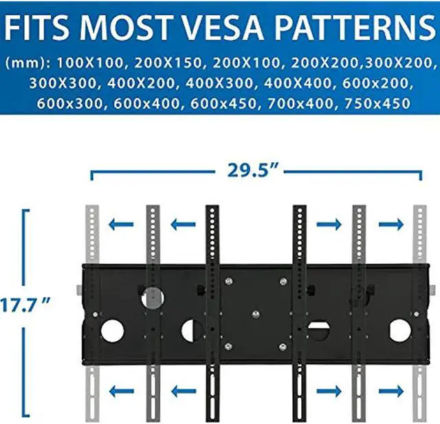 Alt view image 6 of 8 - Mount-It! Full Motion TV Mount | Fits 43"-60" TVs | Swing Out Wall Arm