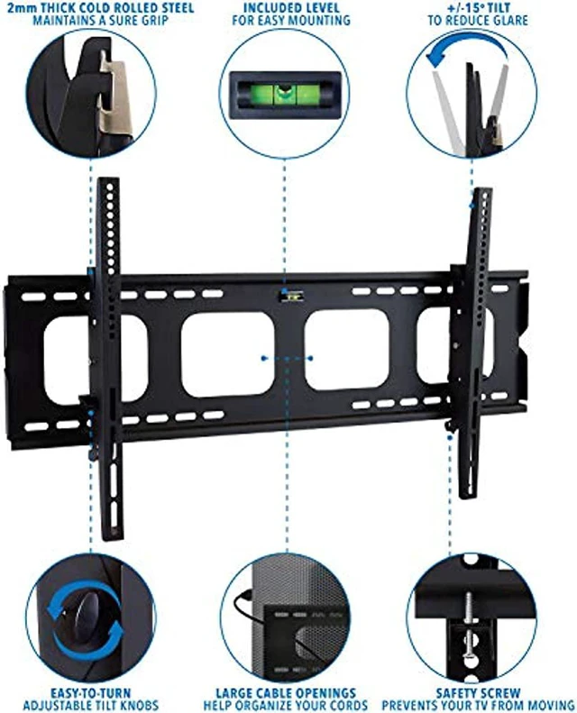 Alt view image 20 of 20 - Mount-It! Tilting TV Mount | Fits 40"-80" TVs | Max VESA 850x450