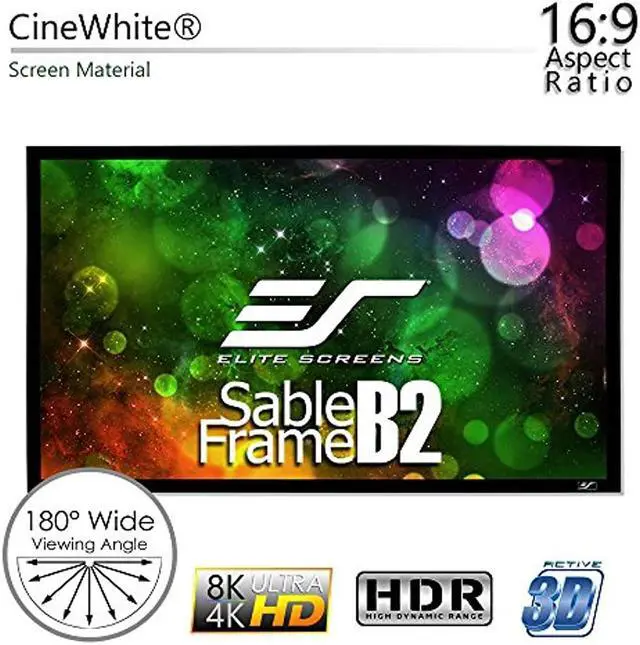 Alt view image 9 of 20 - Elite Screens Sable Frame B2, 120-INCH Diag. 16:9, Active 3D 4K / 8K Ultra HD Fixed Frame Home Theater Projection Projector Screen with Kit, SB120WH2