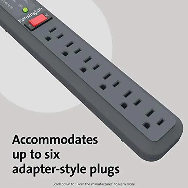 Alt view image 5 of 20 - Kensington K38215NA Kensington Guardian 15' Surge Protector - 6 x AC Power - 540 J