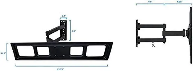 Alt view image 9 of 10 - Mount-It! Swivel TV Wall Mount Arm | Fits 37" to 70" TVs | 17 Inch Extension