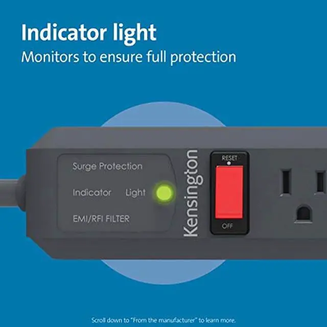 Alt view image 6 of 20 - Kensington K38215NA Kensington Guardian 15' Surge Protector - 6 x AC Power - 540 J