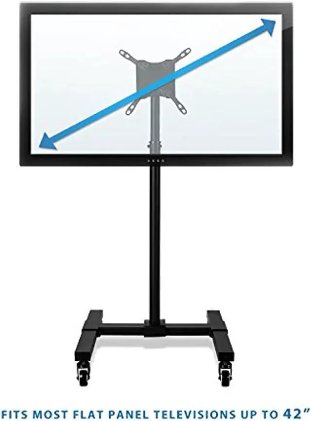 Alt view image 8 of 20 - Mount-It! TV Cart | Fits 24-42 Inch TVs | Adjustable Height Rolling Stand