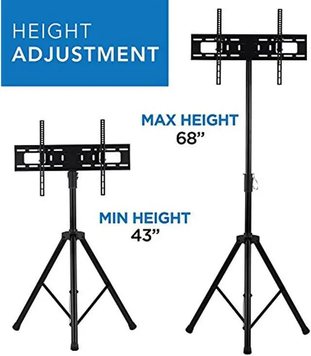 Alt view image 7 of 18 - Mount-It! Tripod Portable TV Stand | Fits 40-70 Inch TVs
