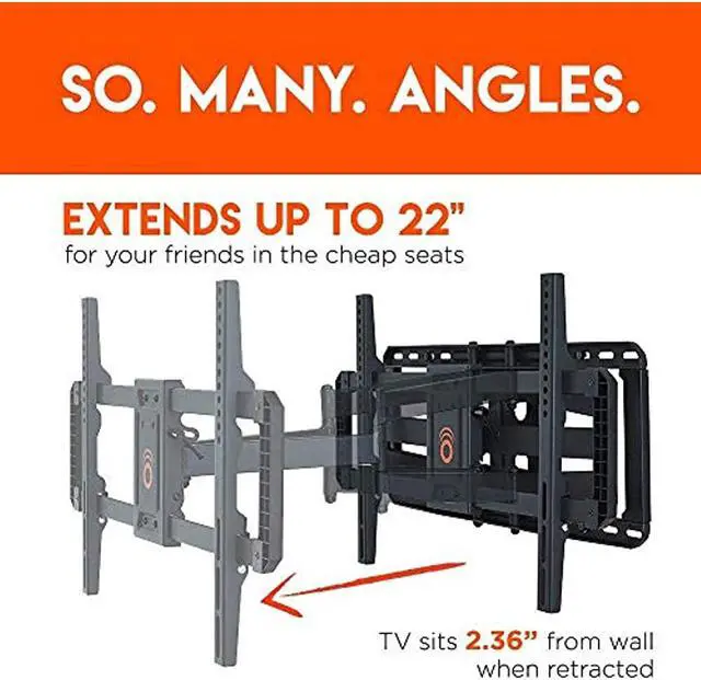 Alt view image 11 of 16 - ECHOGEAR Full Motion Articulating TV Wall Mount Bracket for 42"-80" TVs - Easy To Install On 16" or 24" Studs & Features Smooth Articulation, Swivel, & Tilt - EGLF2