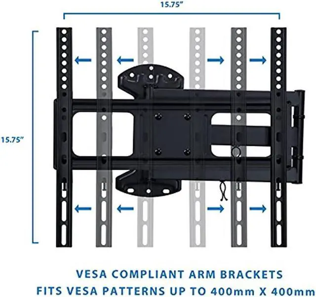 Alt view image 13 of 13 - Mount-It! Swivel TV Wall Mount Arm | 24 inch Extension | Fits 32" to 55" TVs