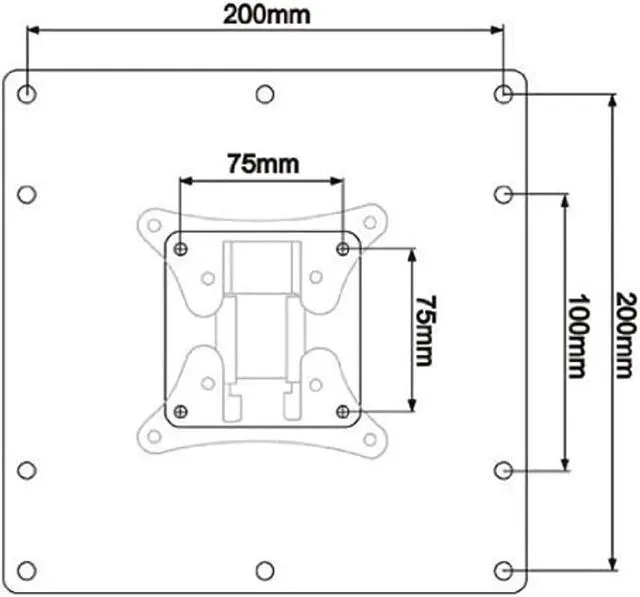 Alt view image 3 of 3 - GlobalTone VESA Adapter Plate for TV/Monitor Wall Mounts up to VESA 200x200mm Black