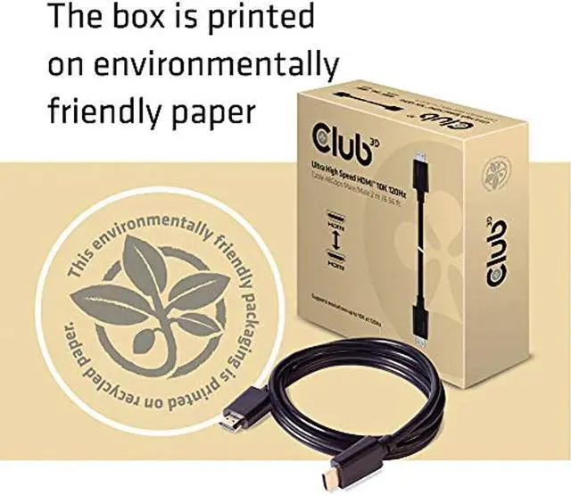 Alt view image 11 of 20 - Club3D CAC-1372 Ultra High Speed HDMI 10K 120Hz Cable 48Gbps Male/Male 2 m./6.56ft.