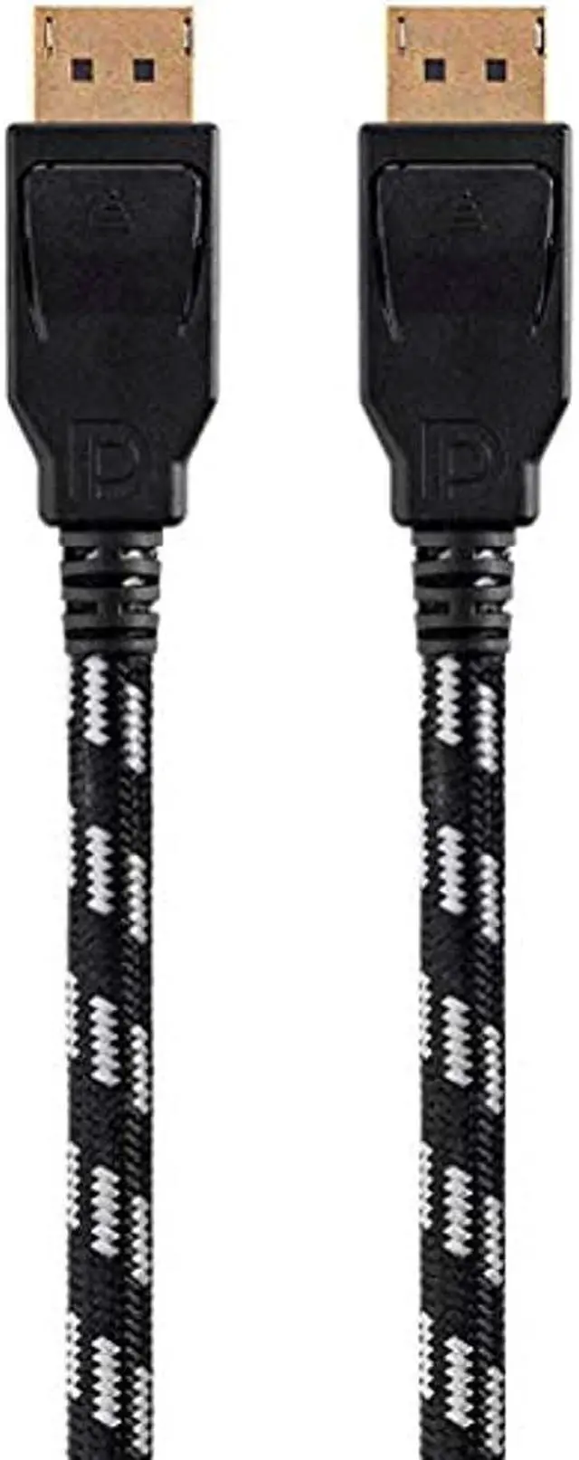 Alt view image 6 of 17 - Monoprice Braided DisplayPort 1.4 Cable - 6 Feet - Gray, 8K Capable For Graphic Design, TV Walls and PC Gaming