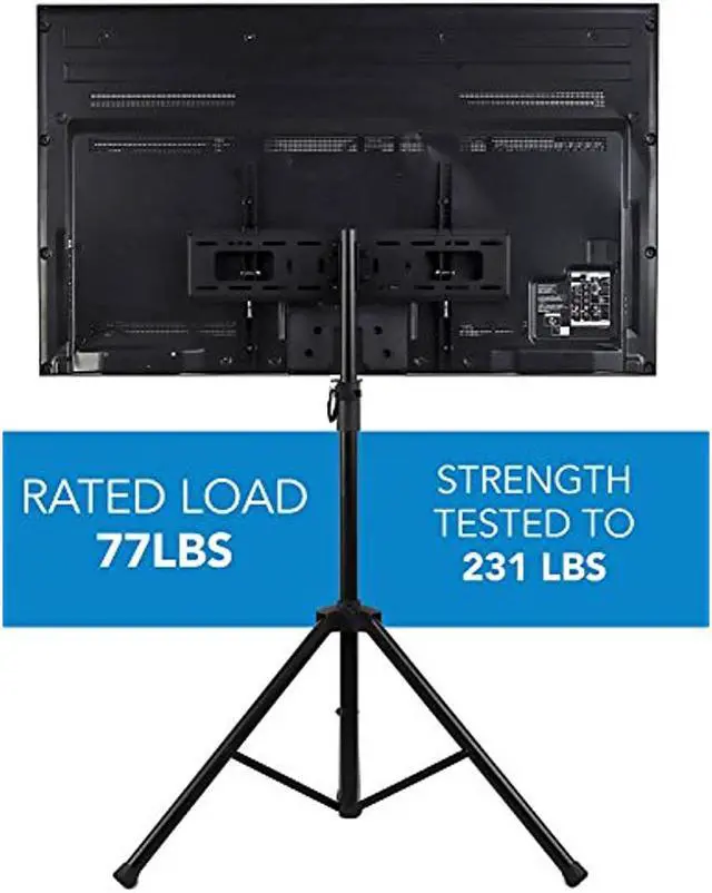 Alt view image 5 of 18 - Mount-It! Tripod Portable TV Stand | Fits 40-70 Inch TVs