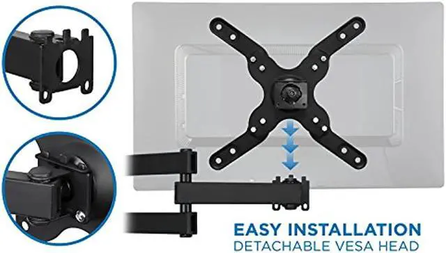 Alt view image 3 of 7 - Mount-It! Swivel Monitor Wall Mount | Fits 19"-43" Screens