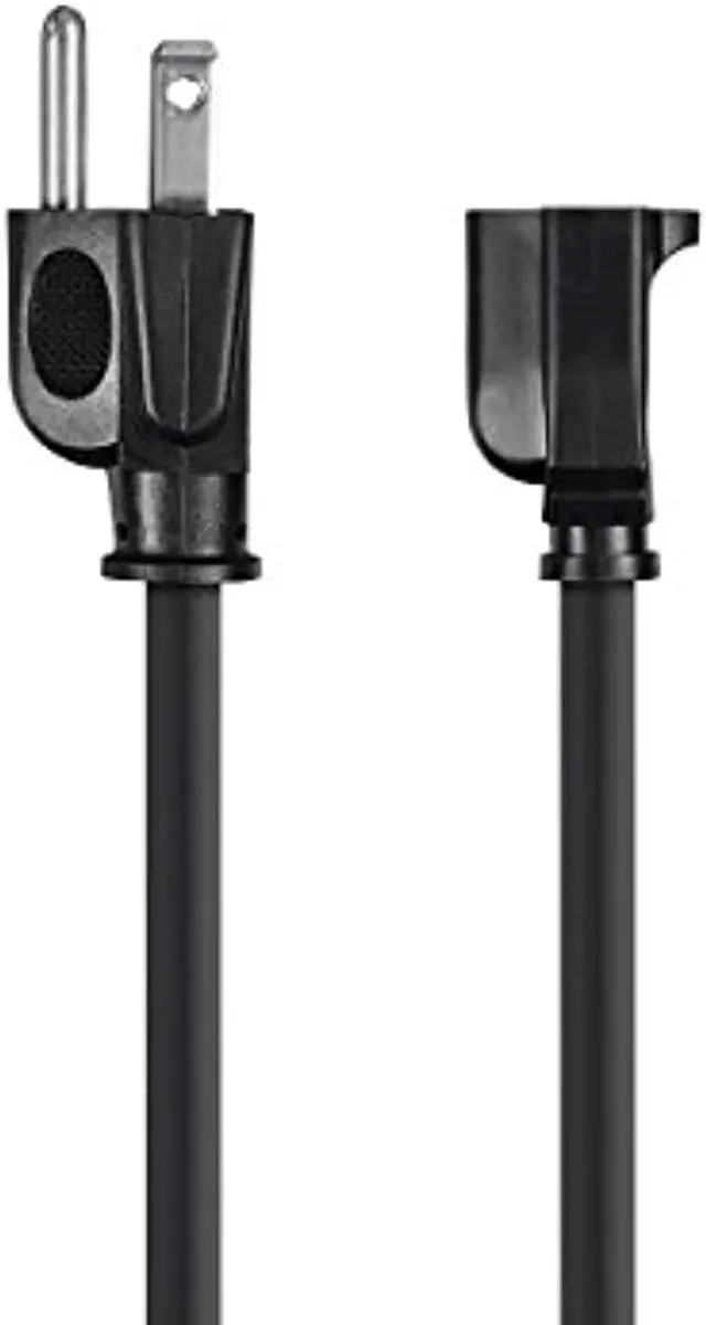 Alt view image 8 of 12 - Monoprice 3-Prong Extension Cord - 2 Feet - Black | NEMA 5-15P to NEMA 5-15R, 16AWG, 13A