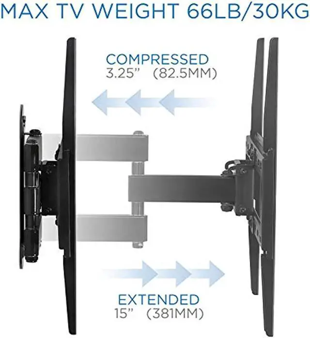 Alt view image 14 of 14 - Mount-It! Swivel TV Wall Mount Corner Bracket | Fits 32" -50" TVs
