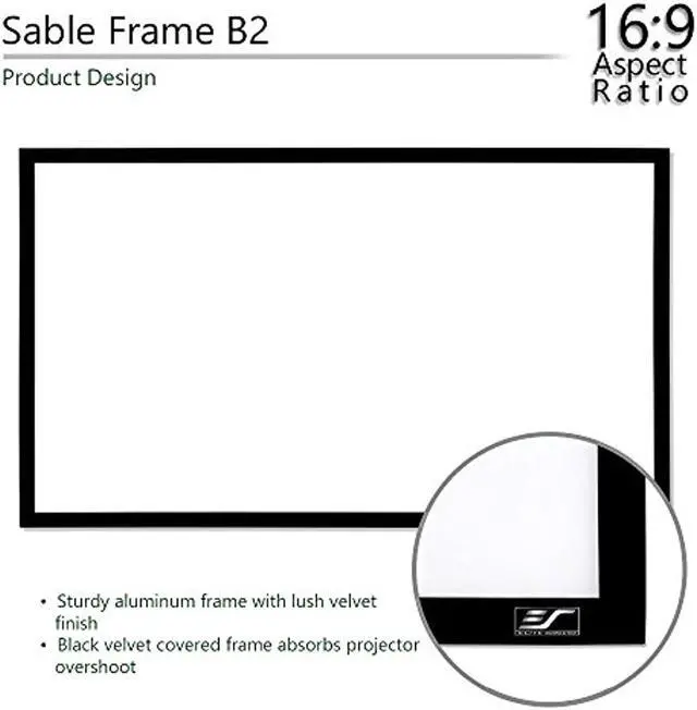 Alt view image 10 of 20 - Elite Screens Sable Frame B2, 120-INCH Diag. 16:9, Active 3D 4K / 8K Ultra HD Fixed Frame Home Theater Projection Projector Screen with Kit, SB120WH2