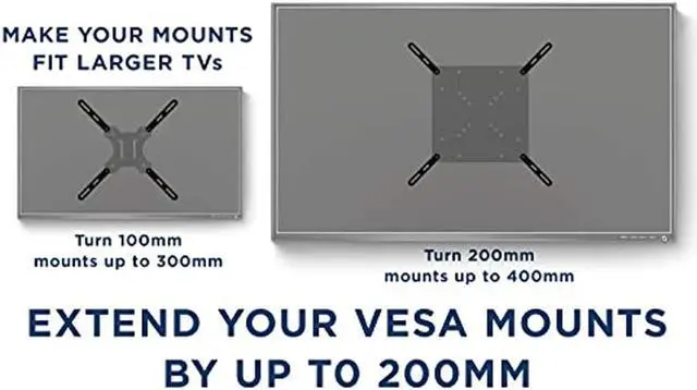 Alt view image 3 of 13 - Mount-It! VESA Mount Adapter Kit | Convert 200x200mm VESA to 400x200 and 400x400mm | 4 Piece Set