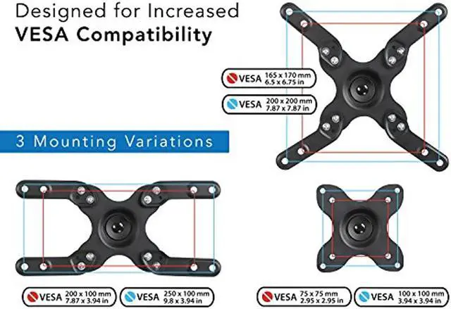Alt view image 6 of 7 - Mount-It! Swivel Monitor Wall Mount | Fits 19"-43" Screens