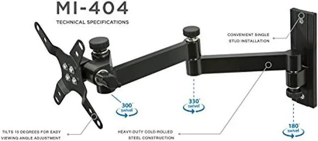 Alt view image 5 of 8 - Mount-It! Monitor Wall Mount |  Fits Up to 30" Screens | Full Motion