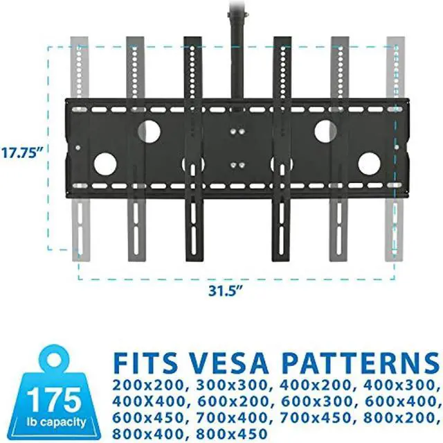 Alt view image 6 of 9 - Mount-It! Ceiling TV Mount | Fits 32"-70" TVs | Full-Motion