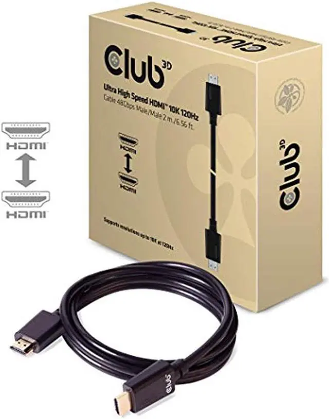 Alt view image 6 of 20 - Club3D CAC-1372 Ultra High Speed HDMI 10K 120Hz Cable 48Gbps Male/Male 2 m./6.56ft.