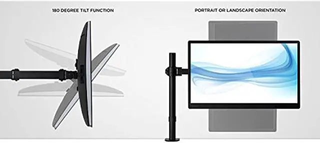 Alt view image 6 of 7 - Mount-It! Single Monitor Arm Mount | Motion Height Adjustable Articulating Tilt | Fits 19-27 Inch Screens