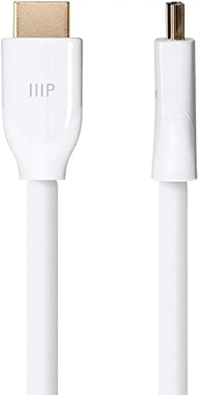 Alt view image 3 of 10 - Monoprice HDMI Cable - 3 Feet - White | Certified Premium, High Speed, 4k@60Hz, HDR, 18Gbps, 28AWG, YUV 4:4:4, Compatible with UHD TV and More