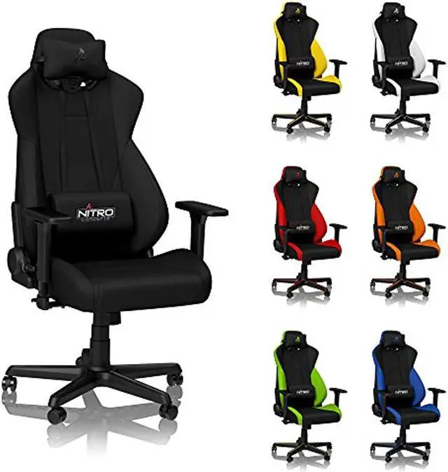 Alt view image 8 of 14 - Nitro Concepts S300 Stealth Black Ergonomic Office Gaming Chair - NC-S300-B